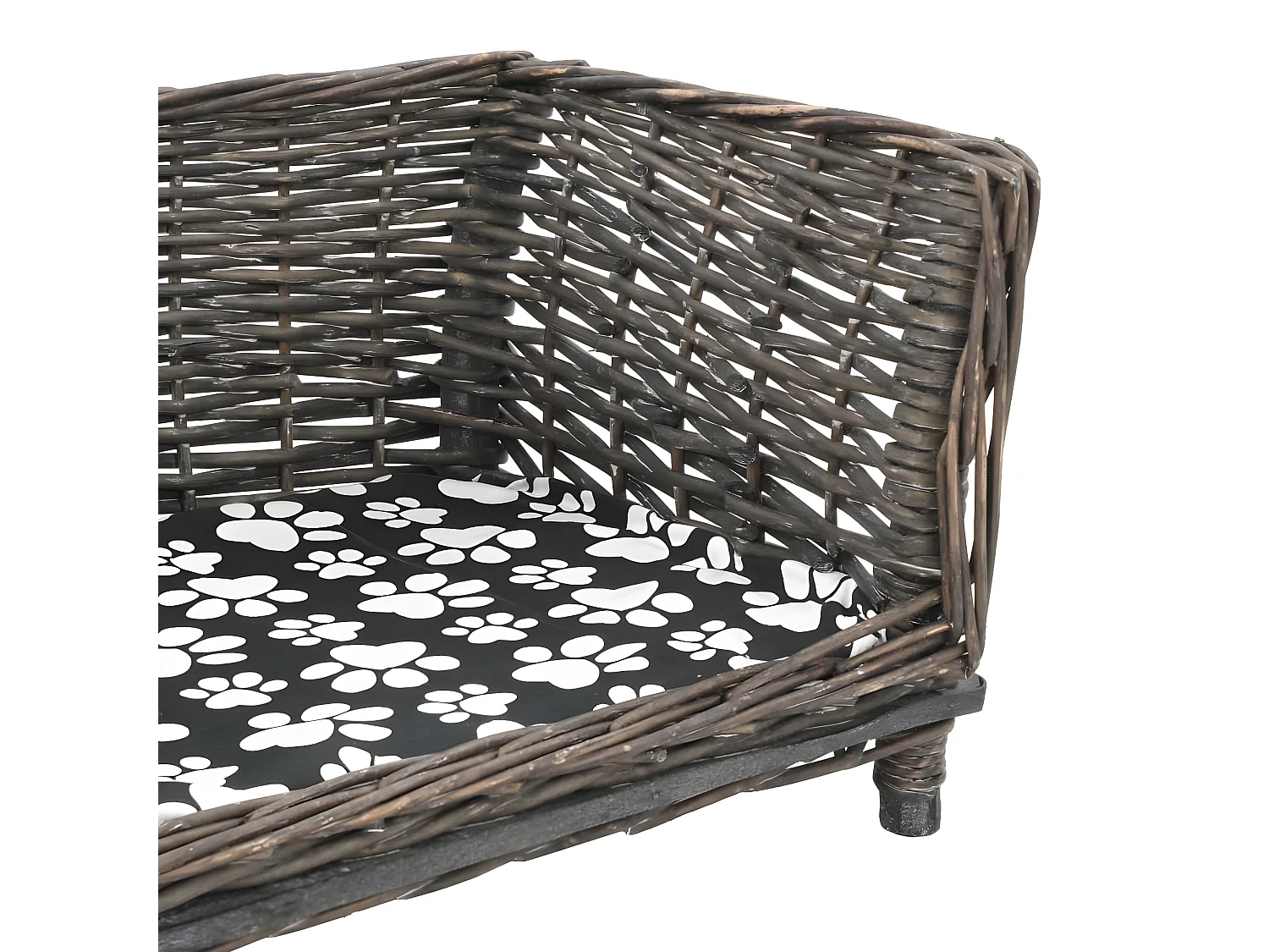 Panier pour chiens avec coussin Gris 50x33x30 cm Saule naturel RG3Q16000