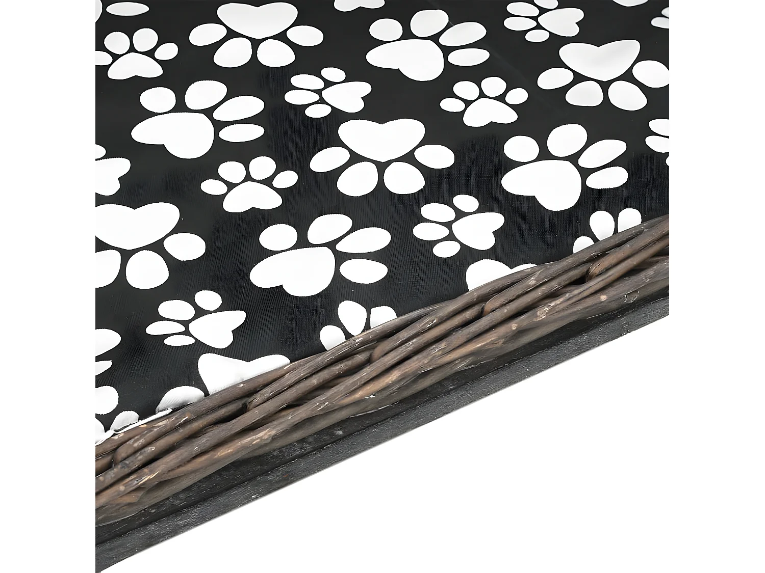 Panier pour chiens avec coussin Gris 50x33x30 cm Saule naturel RG3Q16000