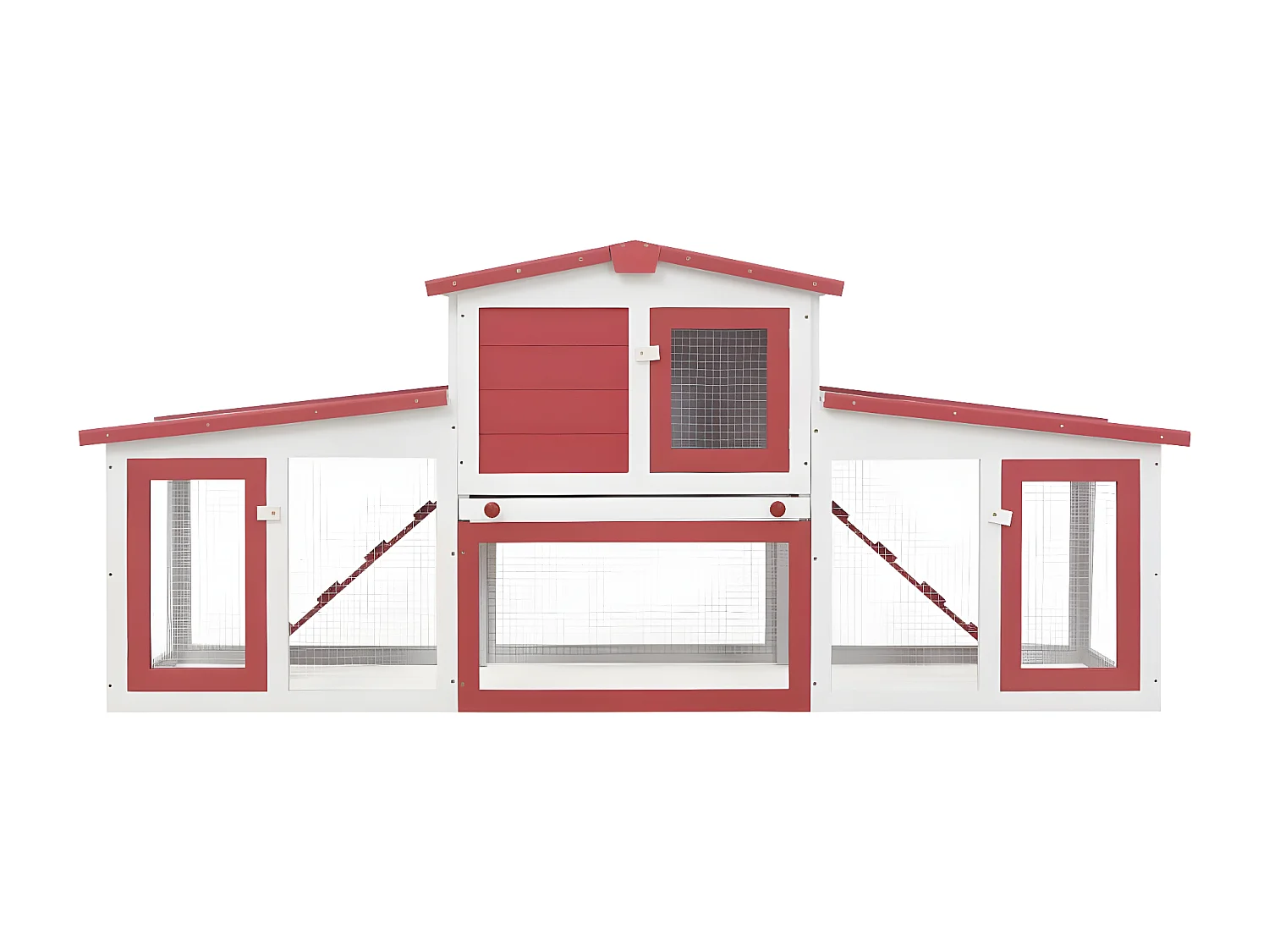 Coelheira exterior grande 204x45x85cm madeira vermelho e branco PT301770