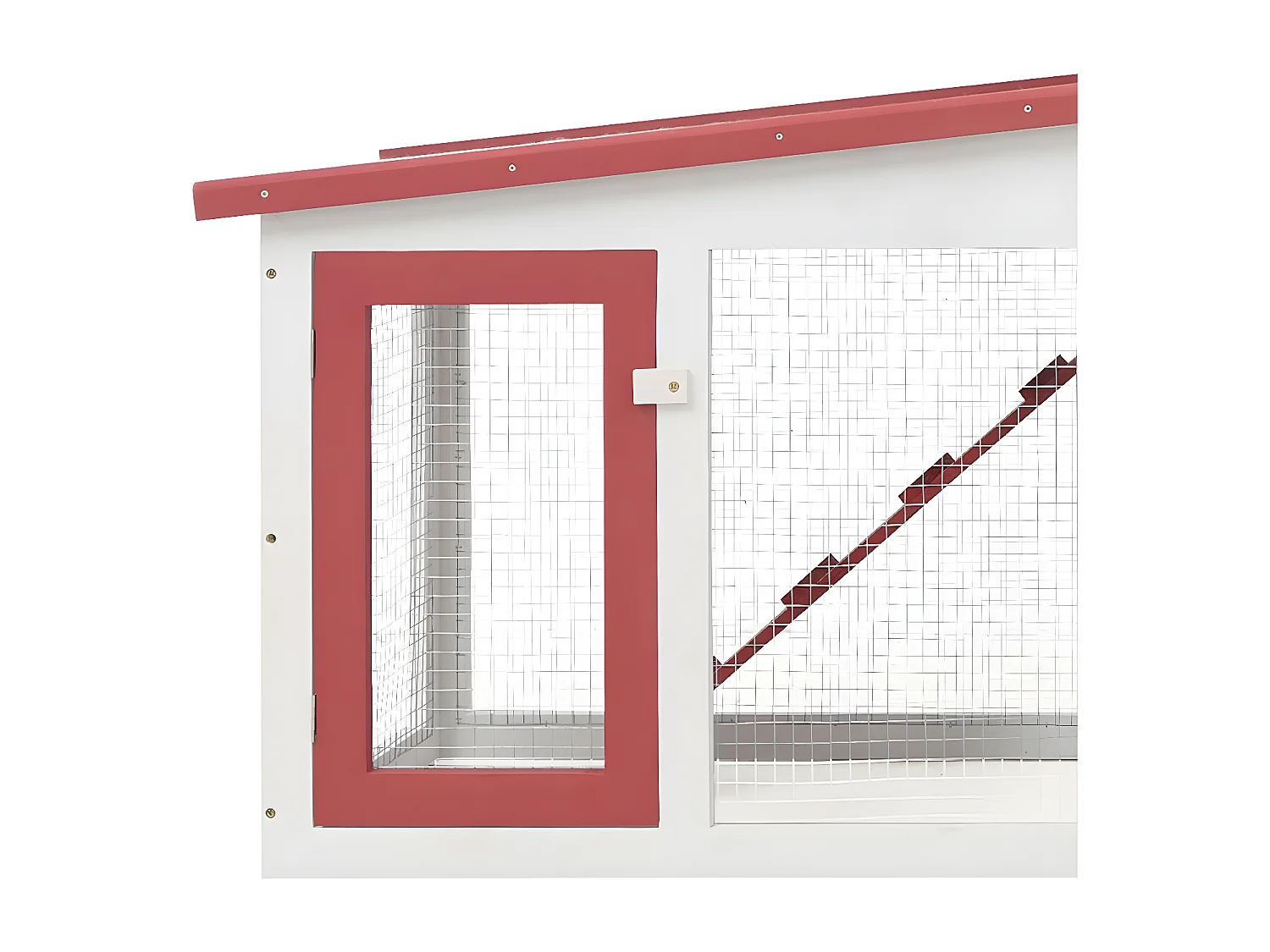 Coelheira exterior grande 204x45x85cm madeira vermelho e branco PT301770