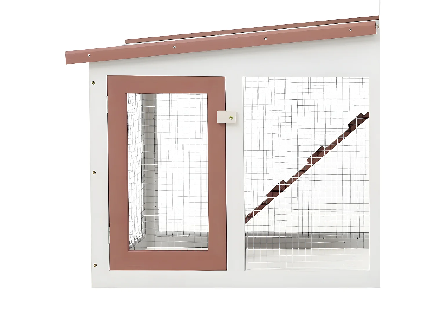 Clapier large d'extérieur Marron et blanc 204x45x85 cm Bois RG3Q31772