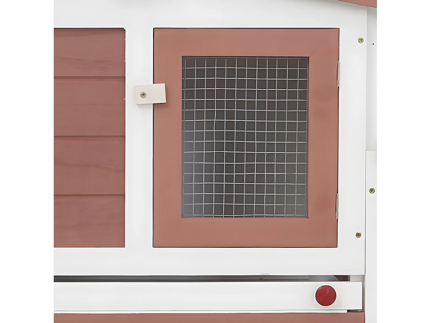 Clapier large d'extérieur Marron et blanc 204x45x85 cm Bois RG3Q31772