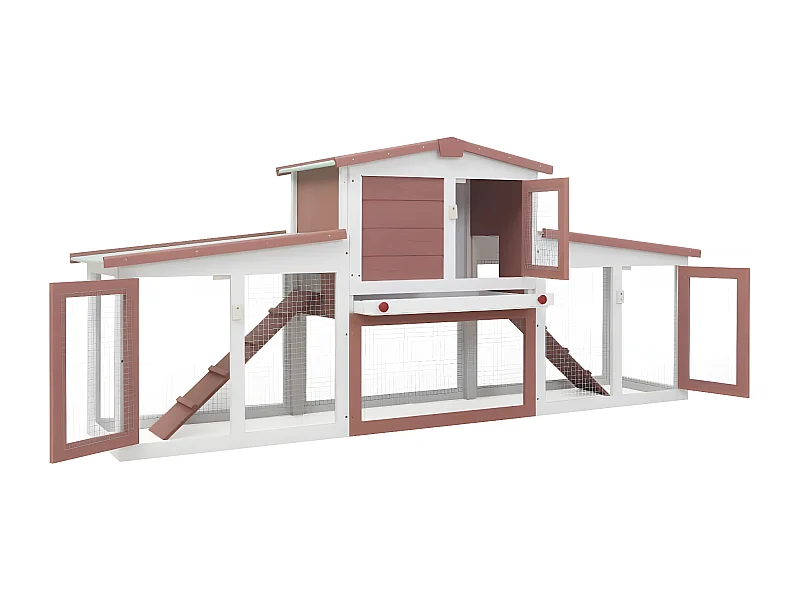 Coelheira exterior grande 204x45x85cm madeira castanho e branco PT346710