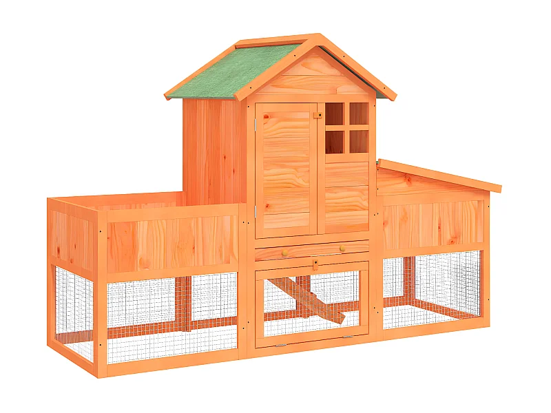 Clapier marron 170x63x113 cm bois de pin massif RG3Q89418