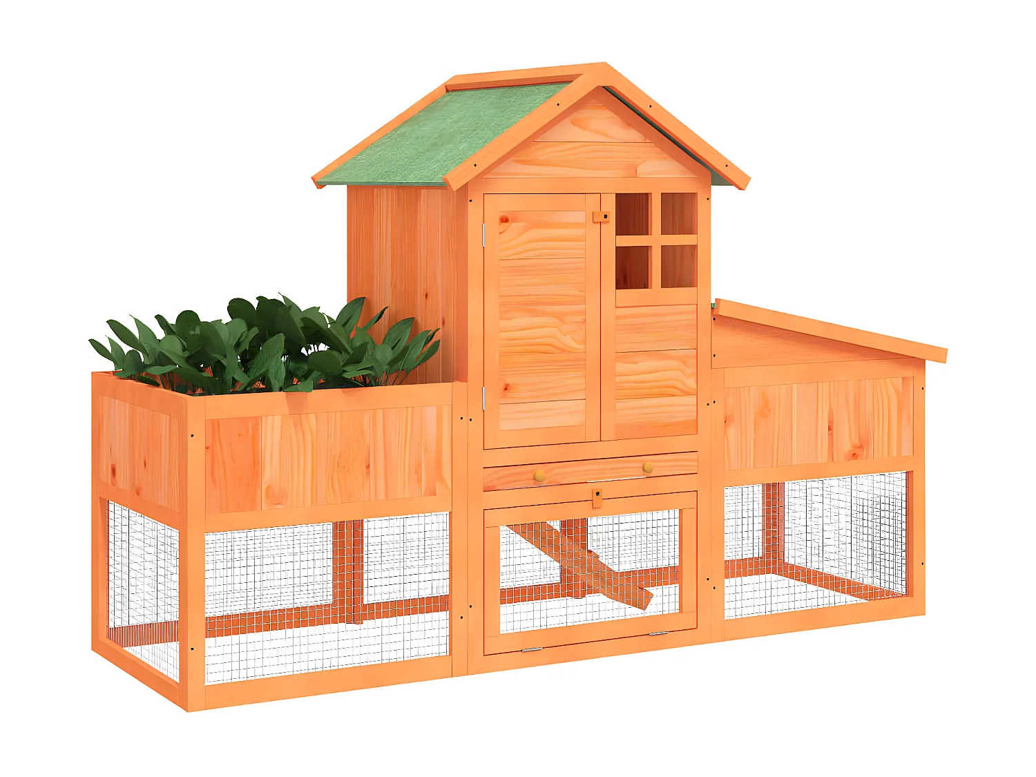 Clapier marron 170x63x113 cm bois de pin massif RG3Q89418