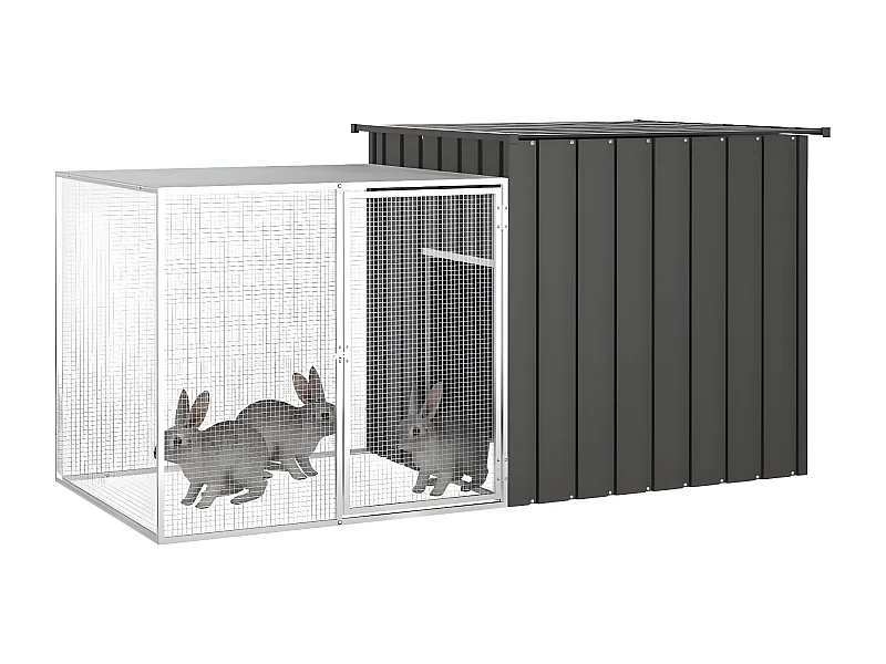 Gaiola p/ coelhos 200x91x100 cm aço galvanizado antracite PT821279