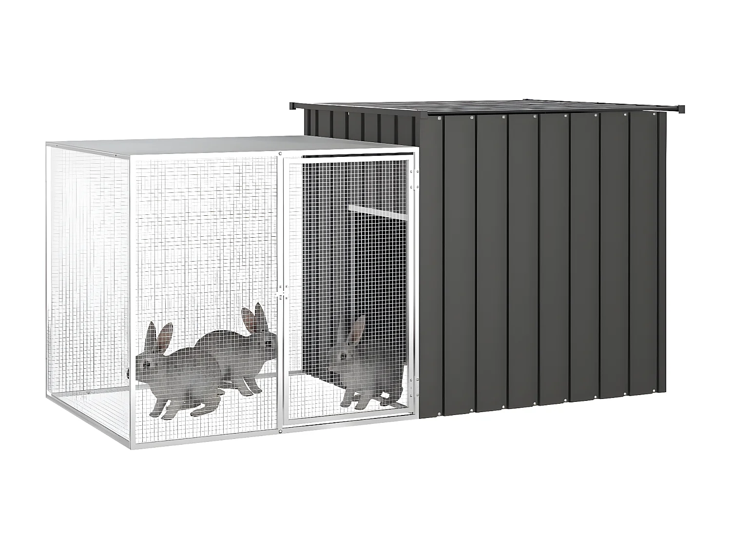 Clapier Anthracite 200x91x100 cm Acier galvanisé RG3Q65036