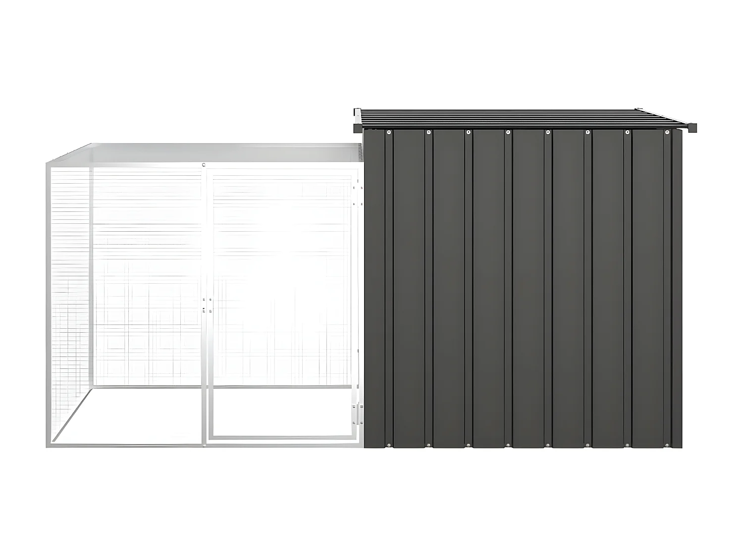 Clapier Anthracite 200x91x100 cm Acier galvanisé RG3Q65036