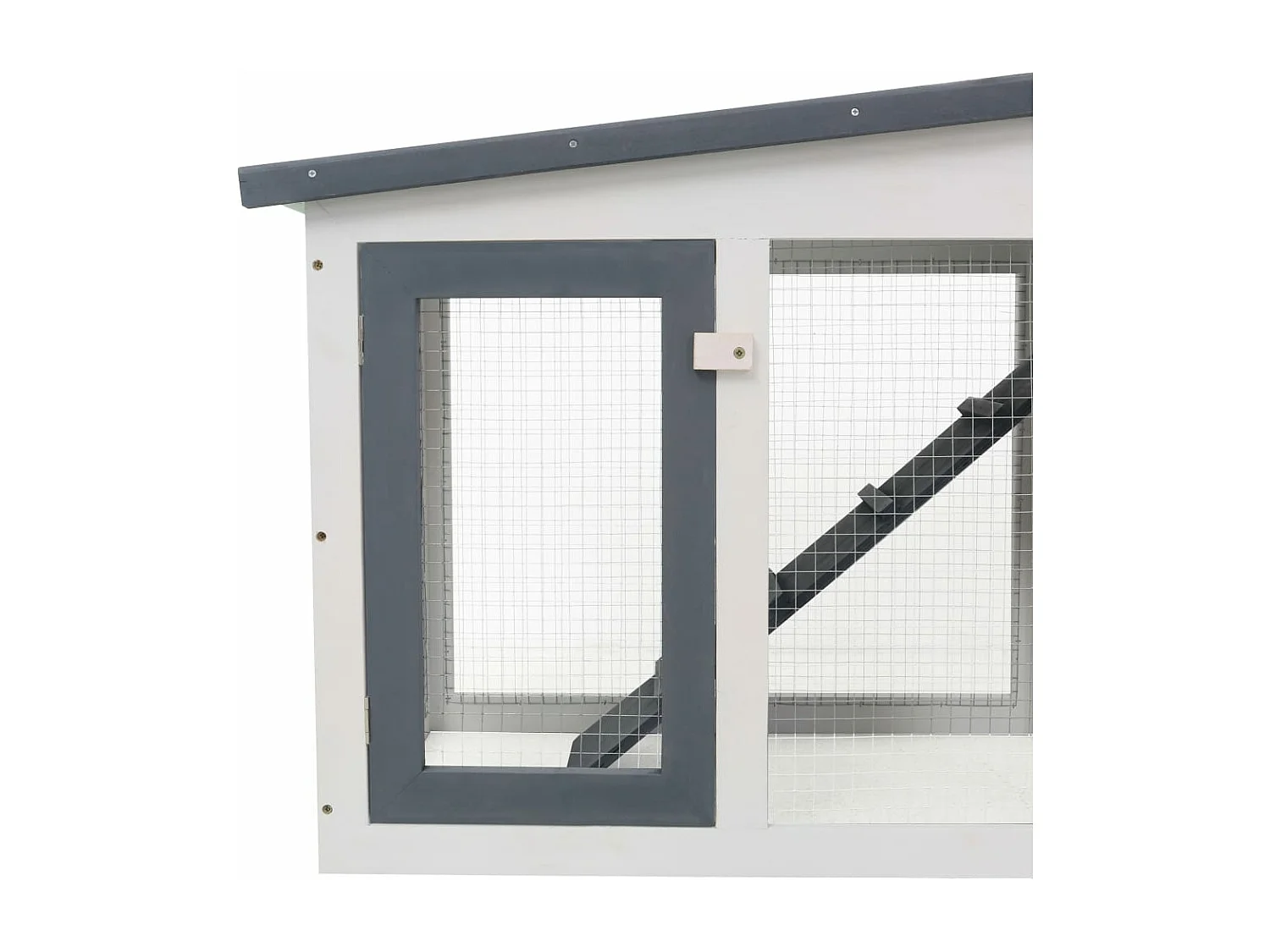 Coelheira exterior grande 204x45x85cm madeira cinzento e branco PT175398