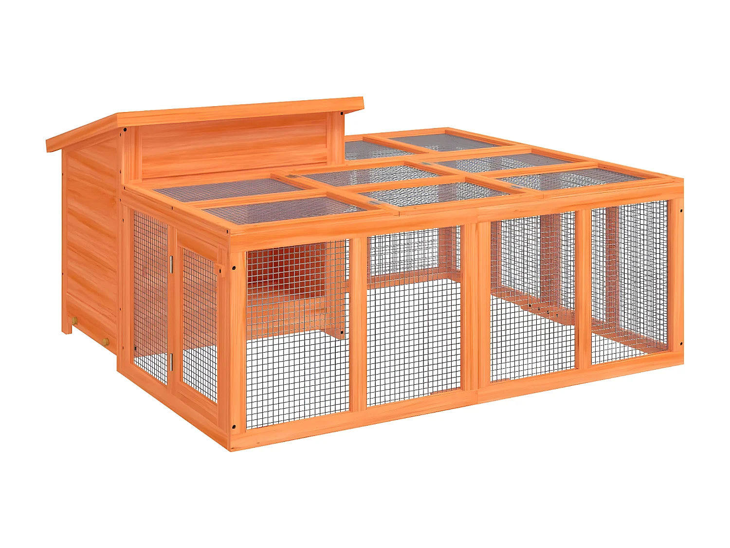 Clapier marron 144x123x67,5 cm bois de pin massif RG3Q79430