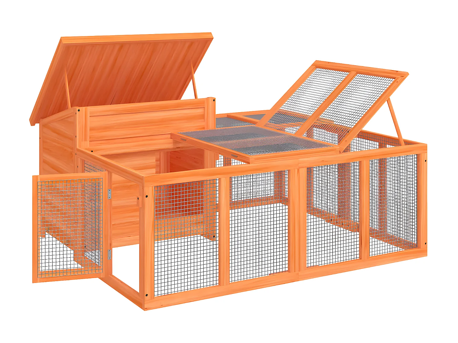 Clapier marron 144x123x67,5 cm bois de pin massif RG3Q79430