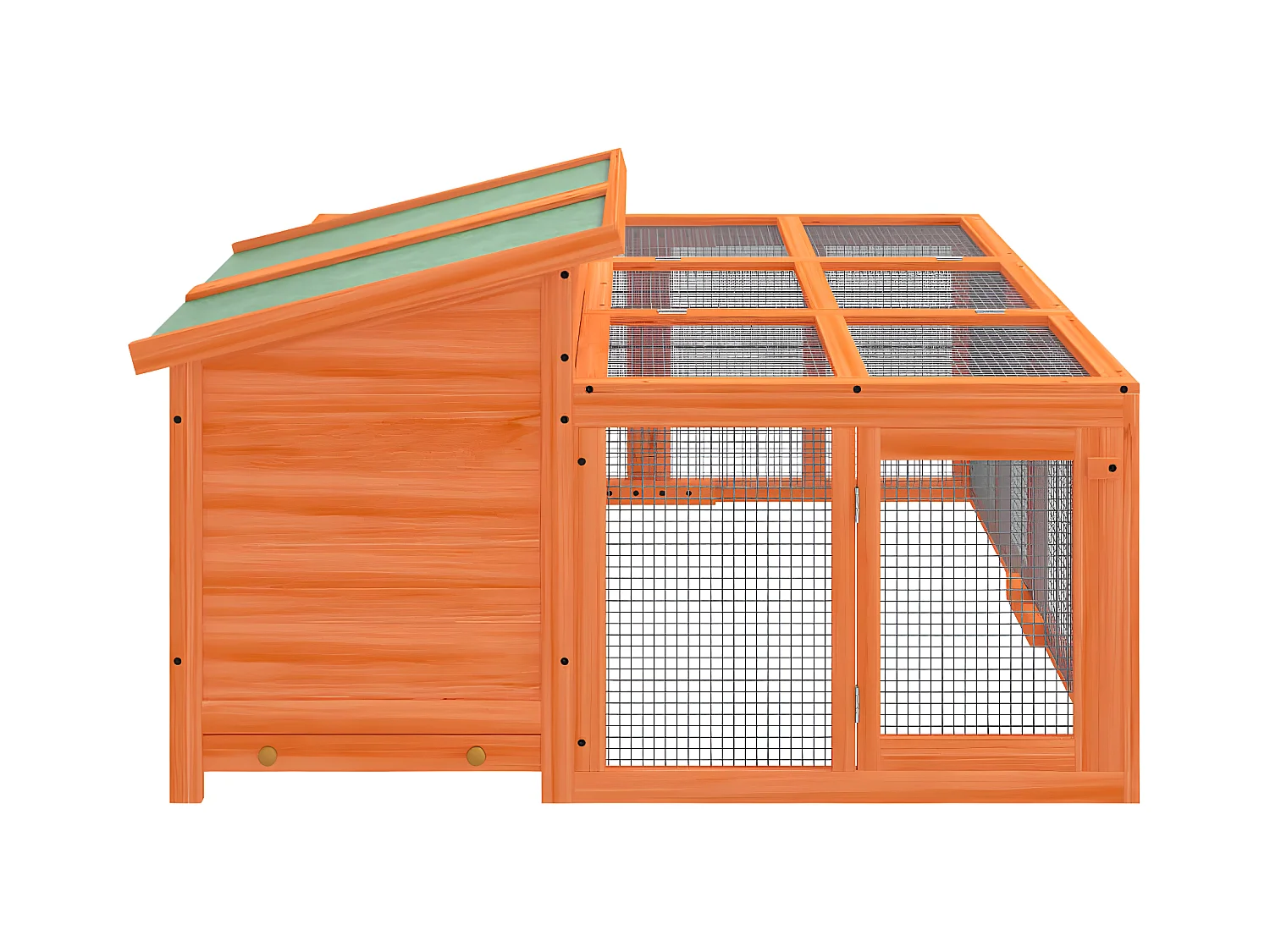 Conejera de madera maciza de pino marrón 144x123x67,5 cm ES871477