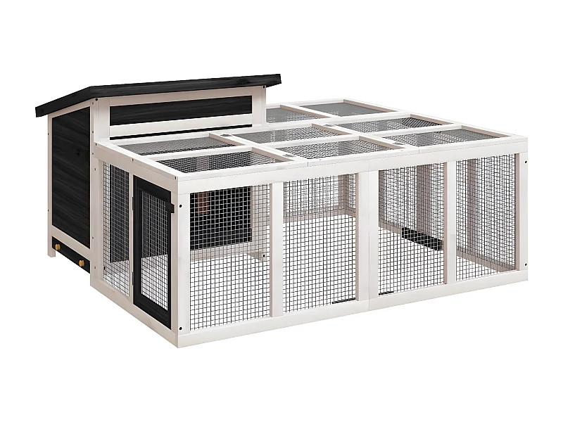 Clapier gris 144x123x67,5 cm bois de pin massif RG3Q58918