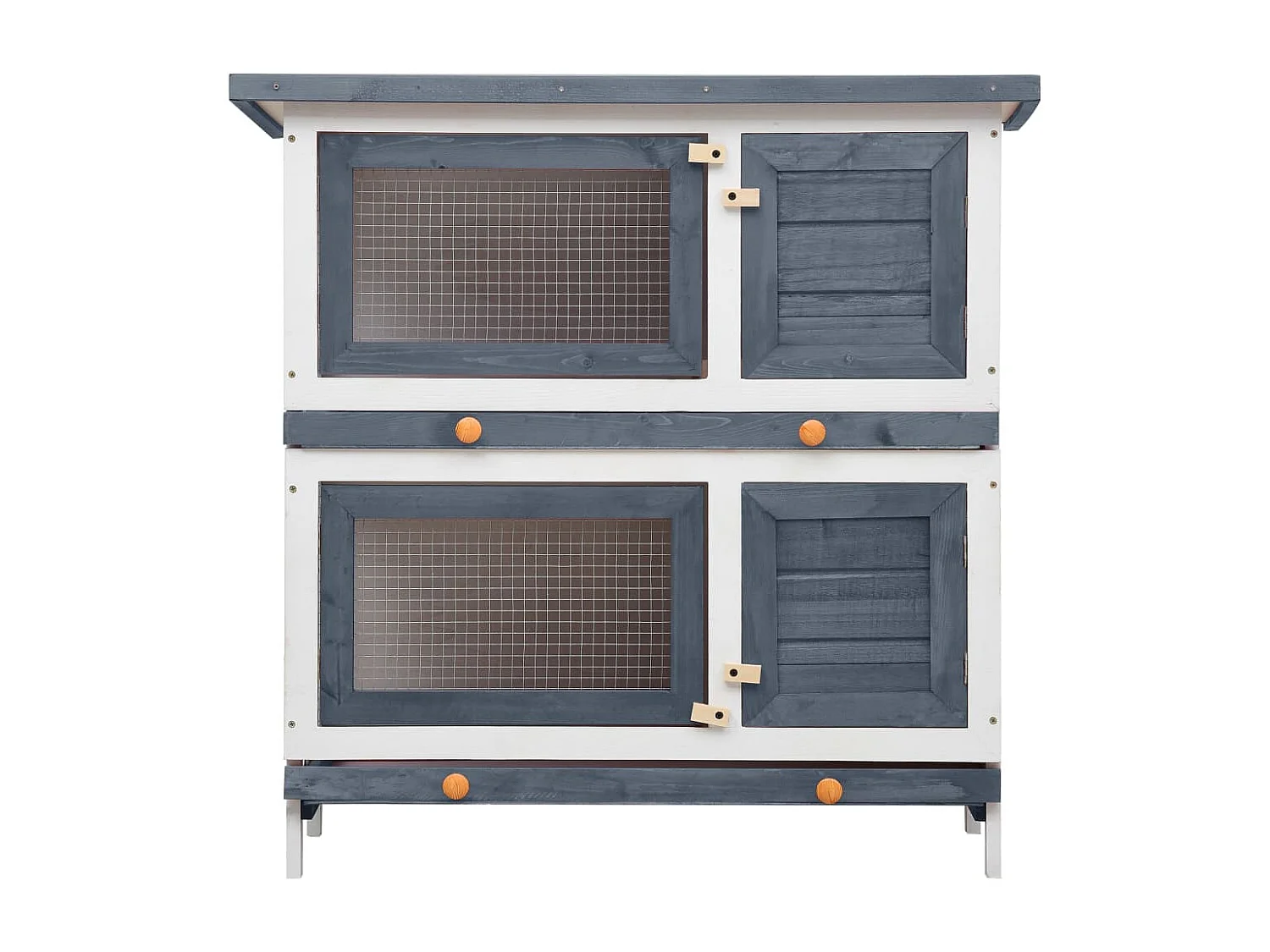 Coelheira de exterior 4 portas madeira cinzento PT967843