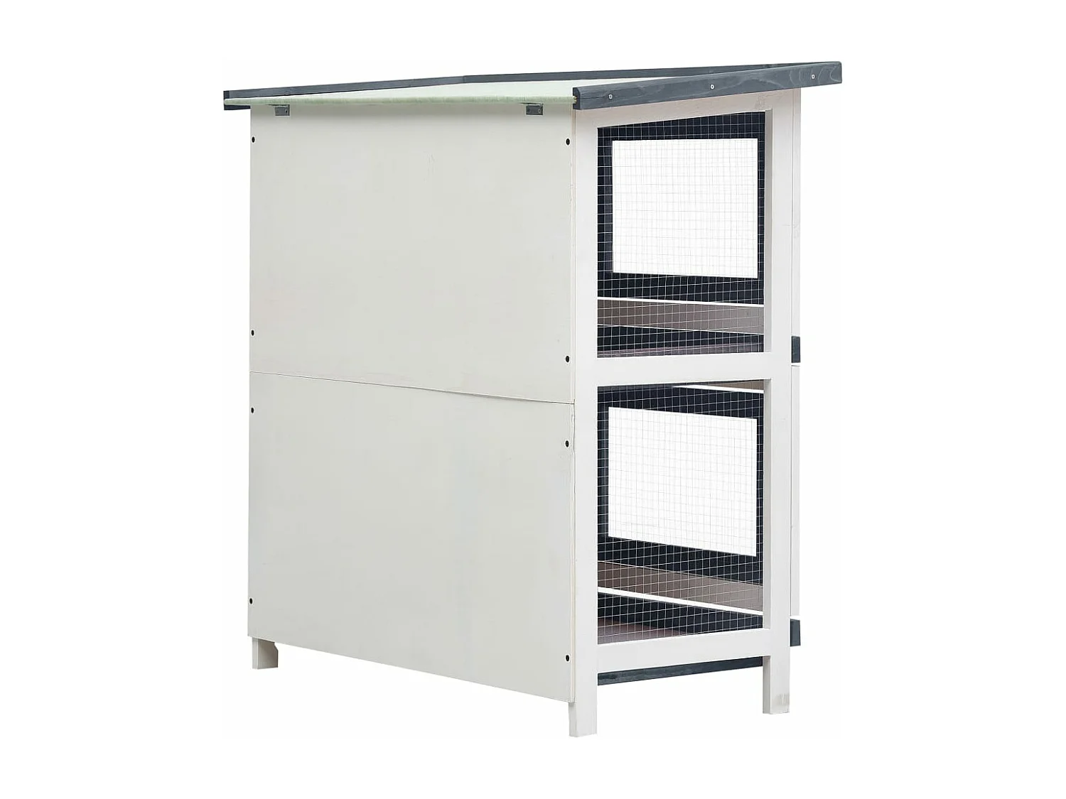 Coelheira de exterior 4 portas madeira cinzento PT967843