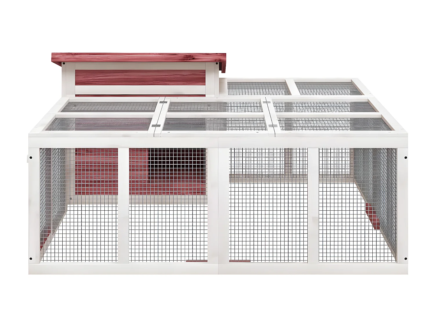 Conejera de madera maciza de pino moca 144x123x67,5 cm ES756934