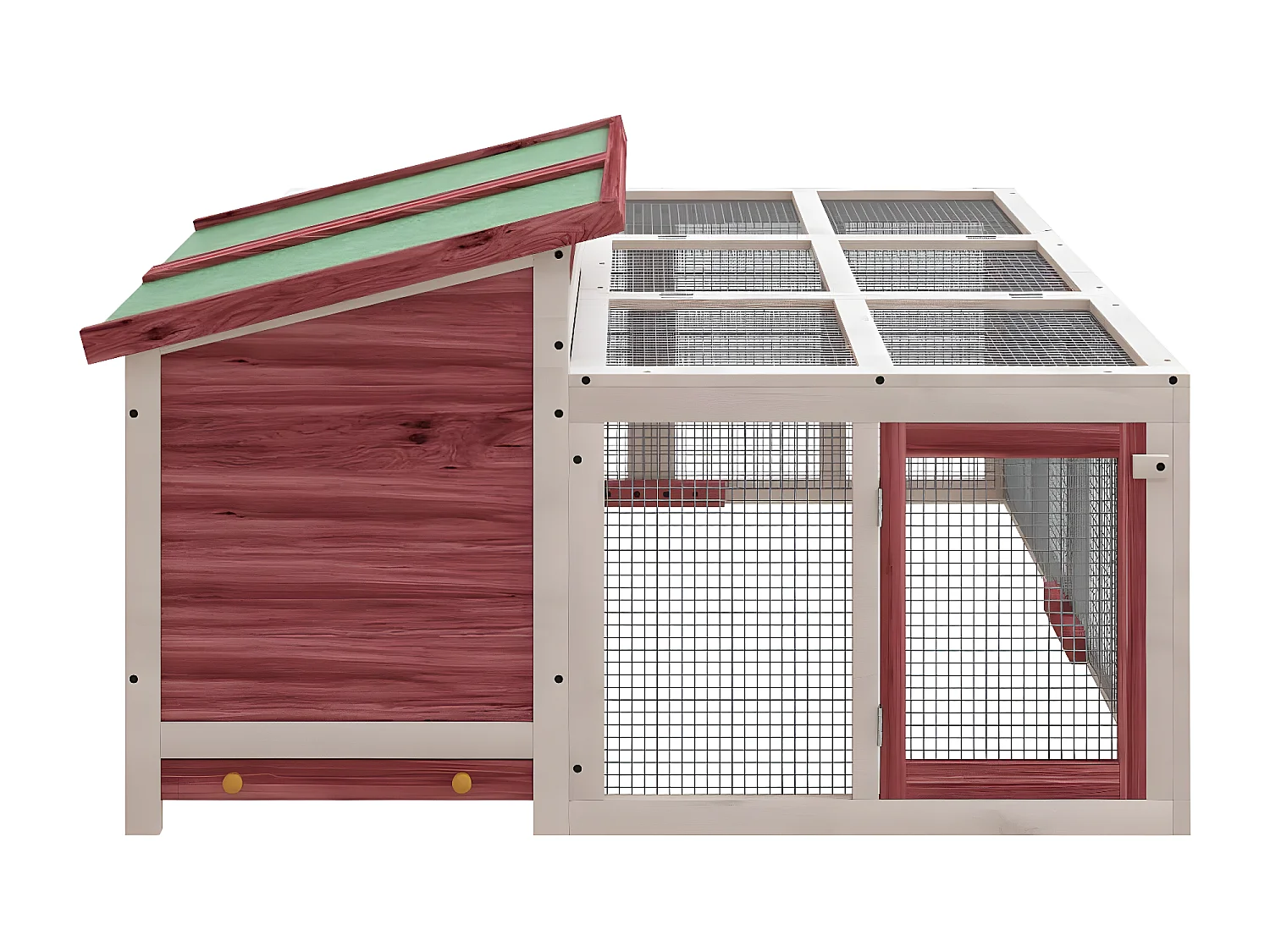 Conejera de madera maciza de pino moca 144x123x67,5 cm ES756934