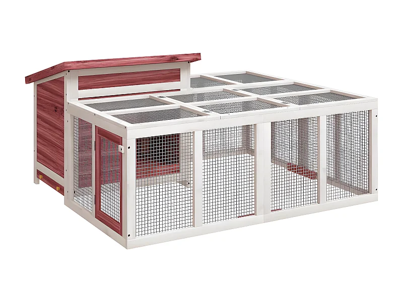 Clapier moka 144x123x67,5 cm bois de pin massif RG3Q50724