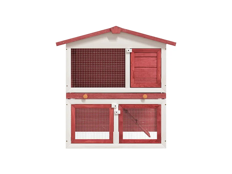 Coelheira de exterior 3 portas madeira vermelho PT407675