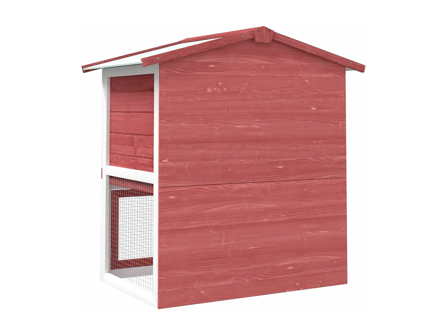 Jaula conejera con 3 puertas madera rojo ES718342