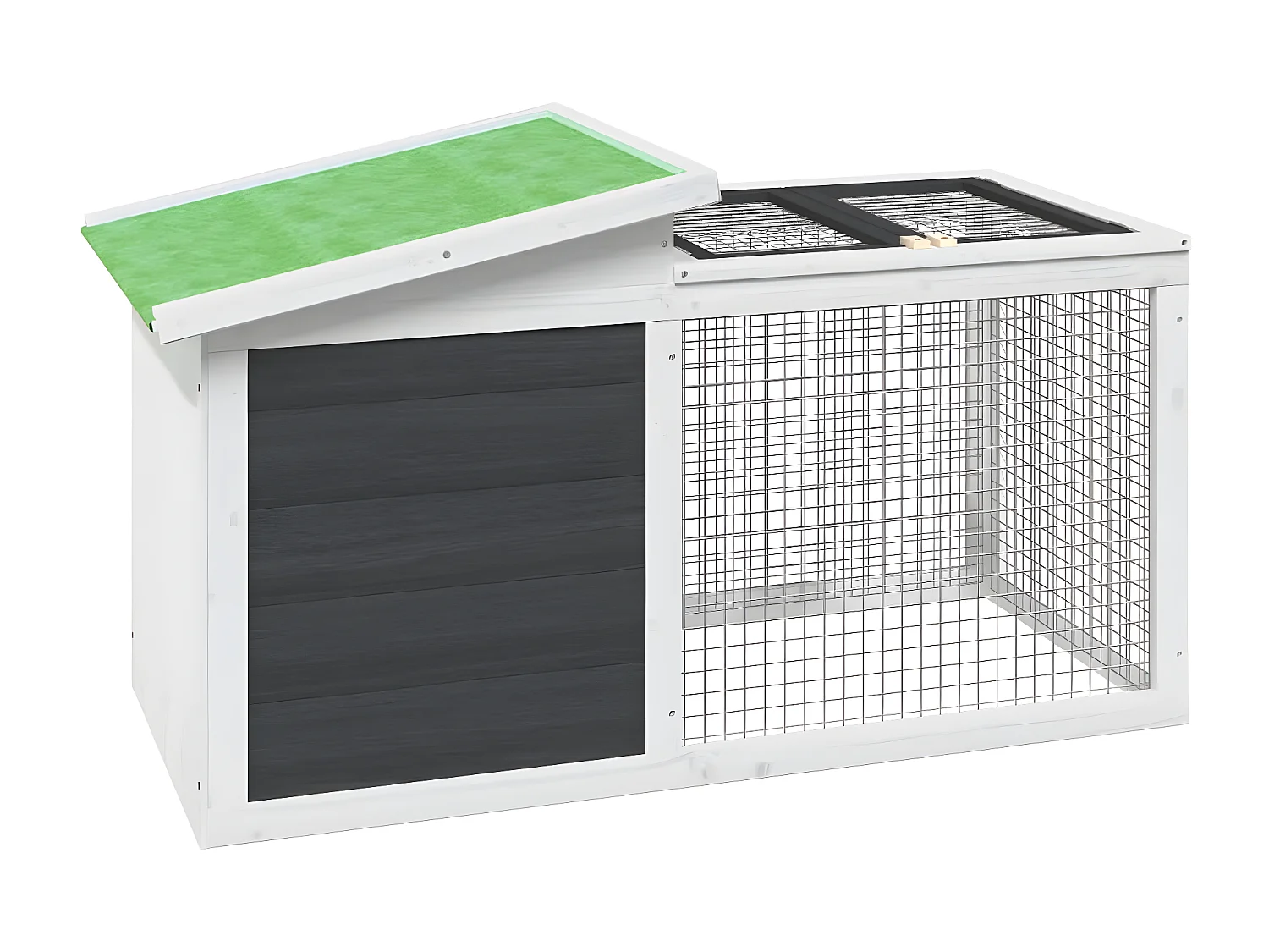 Conejera de madera maciza de pino gris 100,5x54x55 cm ES182309