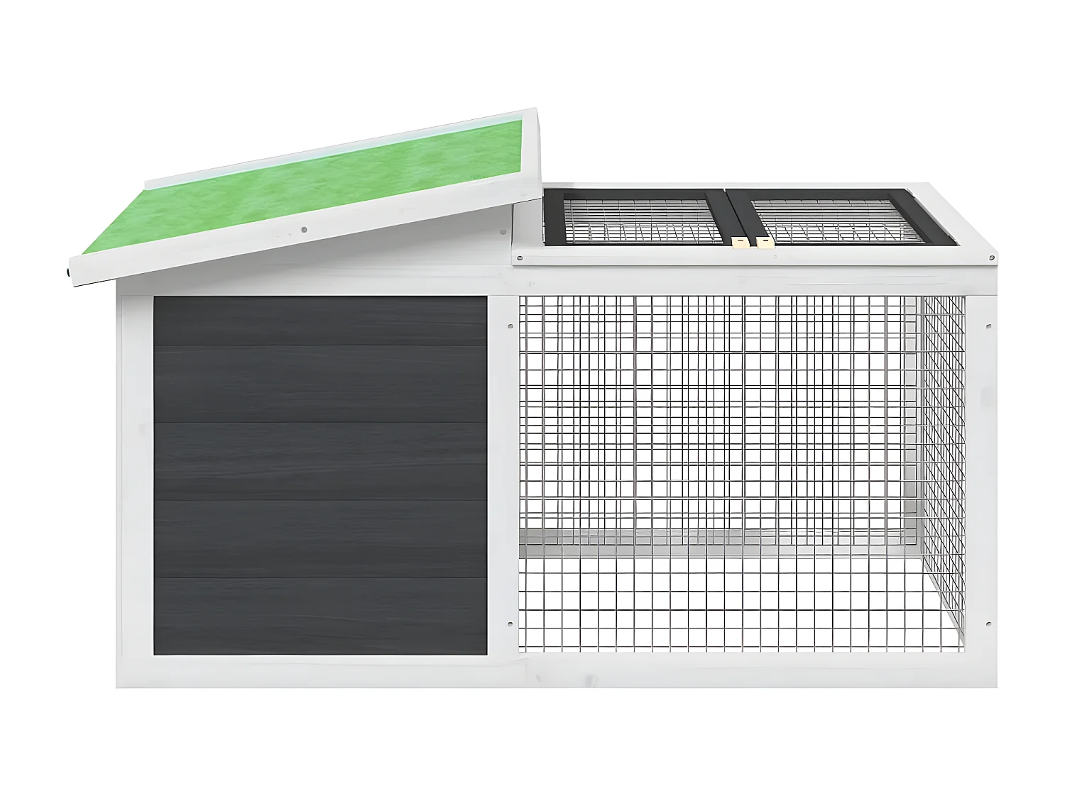 Conejera de madera maciza de pino gris 100,5x54x55 cm ES182309