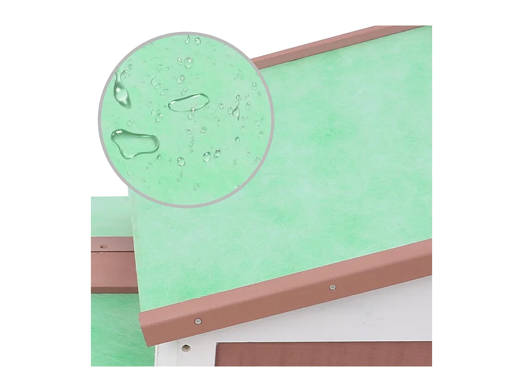 Clapier large d'extérieur Marron et blanc 145x45x84 cm Bois RG3Q95602