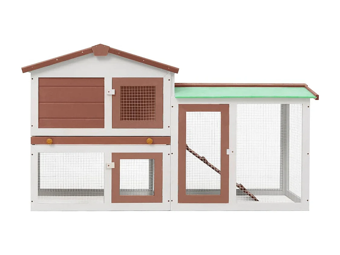 Coelheira exterior grande 145x45x84cm madeira castanho e branco PT963151