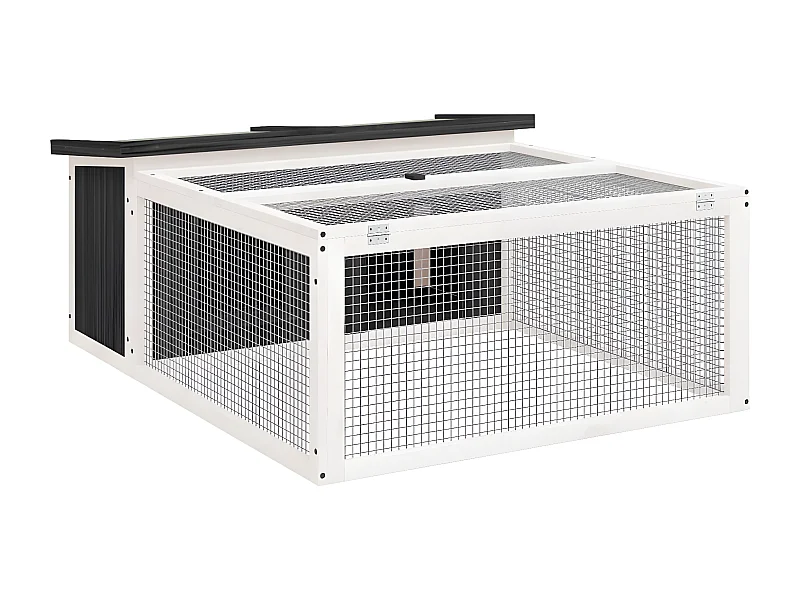 Clapier gris 117,5x97x47,5 cm bois de pin massif RG3Q71555