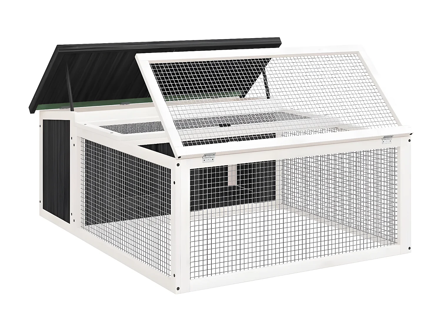 Conejera de madera maciza de pino gris 117,5x97x47,5 cm ES966879