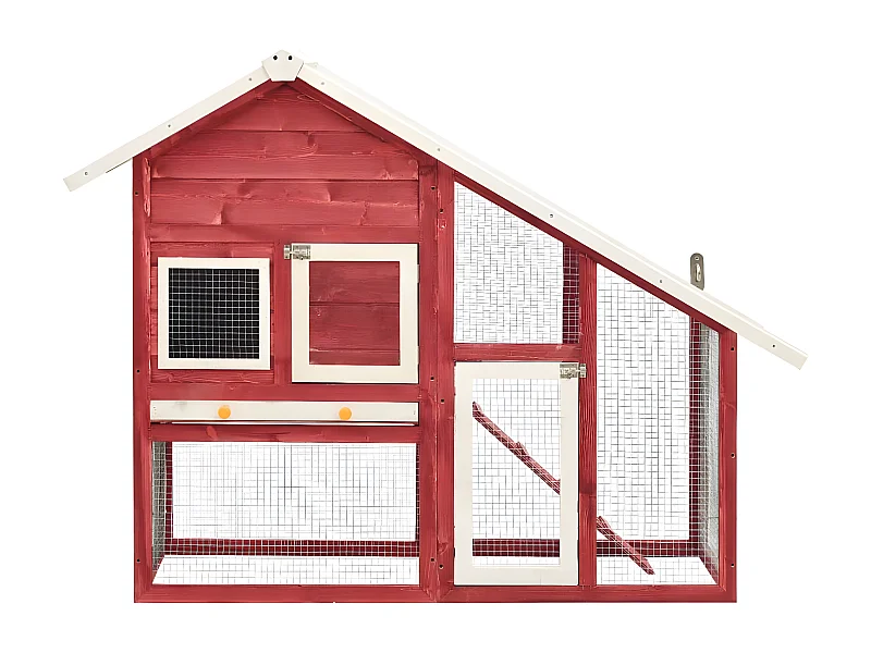 Coelheira 140x63x120 cm madeira abeto maciça vermelho e branco PT537831