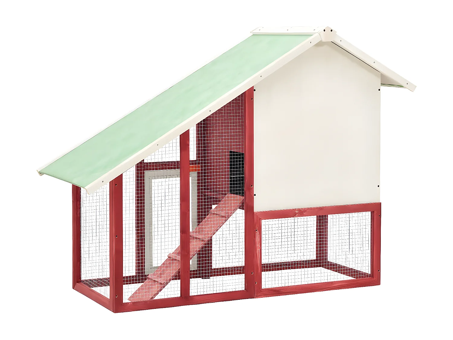 Coelheira 140x63x120 cm madeira abeto maciça vermelho e branco PT537831