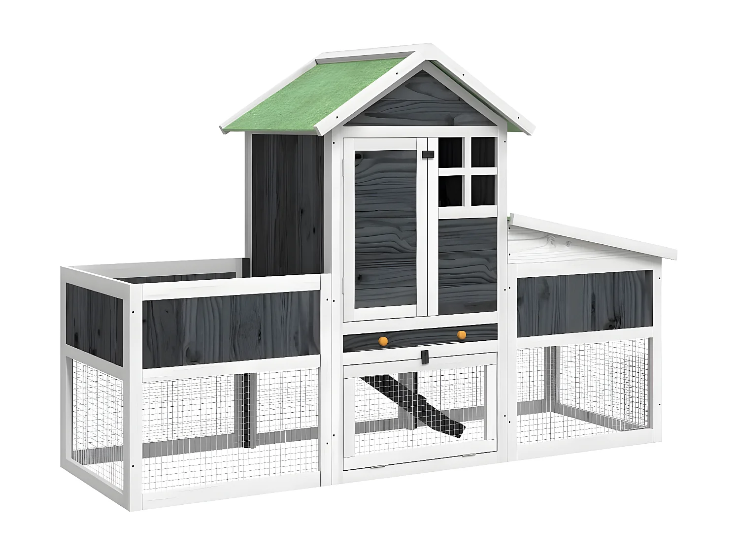 Clapier gris 170x63x113 cm bois de pin massif RG3Q87972