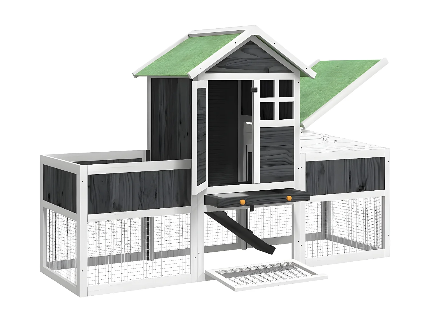 Clapier gris 170x63x113 cm bois de pin massif RG3Q87972