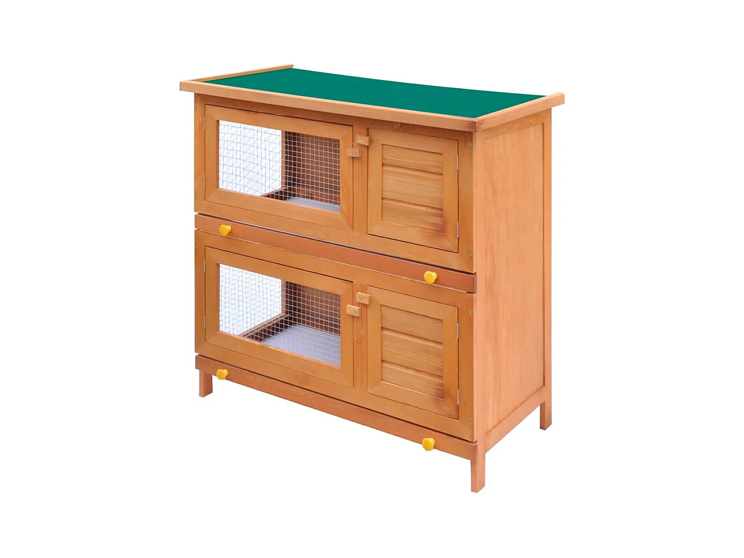 Clapier d'extérieur Enclos pour petits animaux 4 portes Bois RG3Q65045