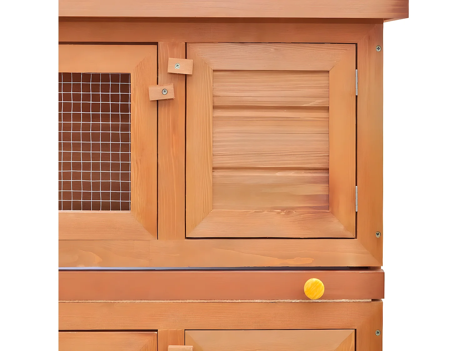 Clapier d'extérieur Enclos pour petits animaux 4 portes Bois RG3Q65045