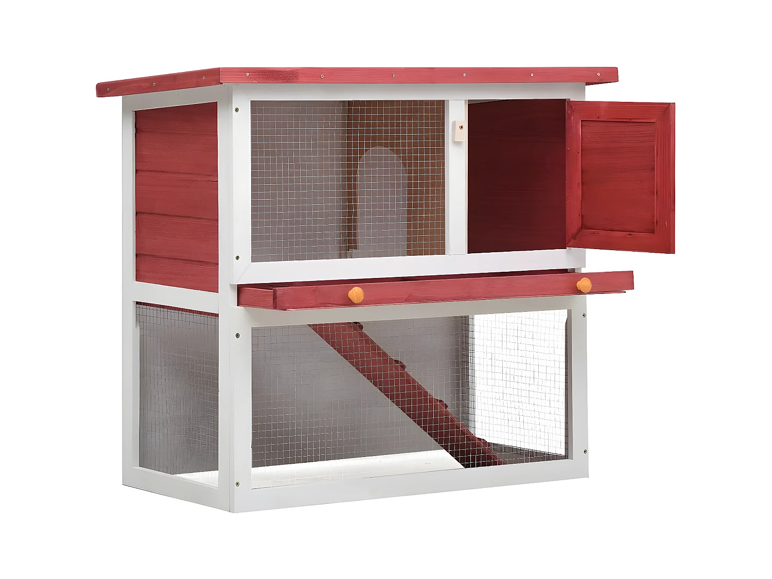 Clapier d'extérieur 1 porte Rouge Bois RG3Q82412