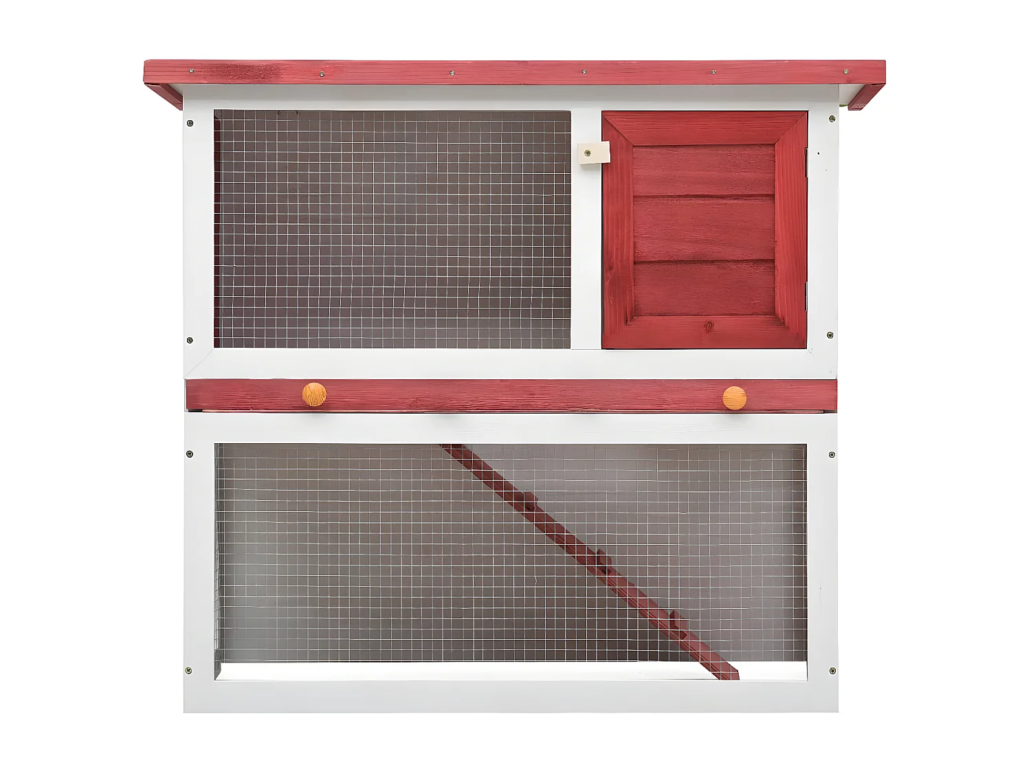 Jaula conejera con 1 puerta madera rojo ES416727