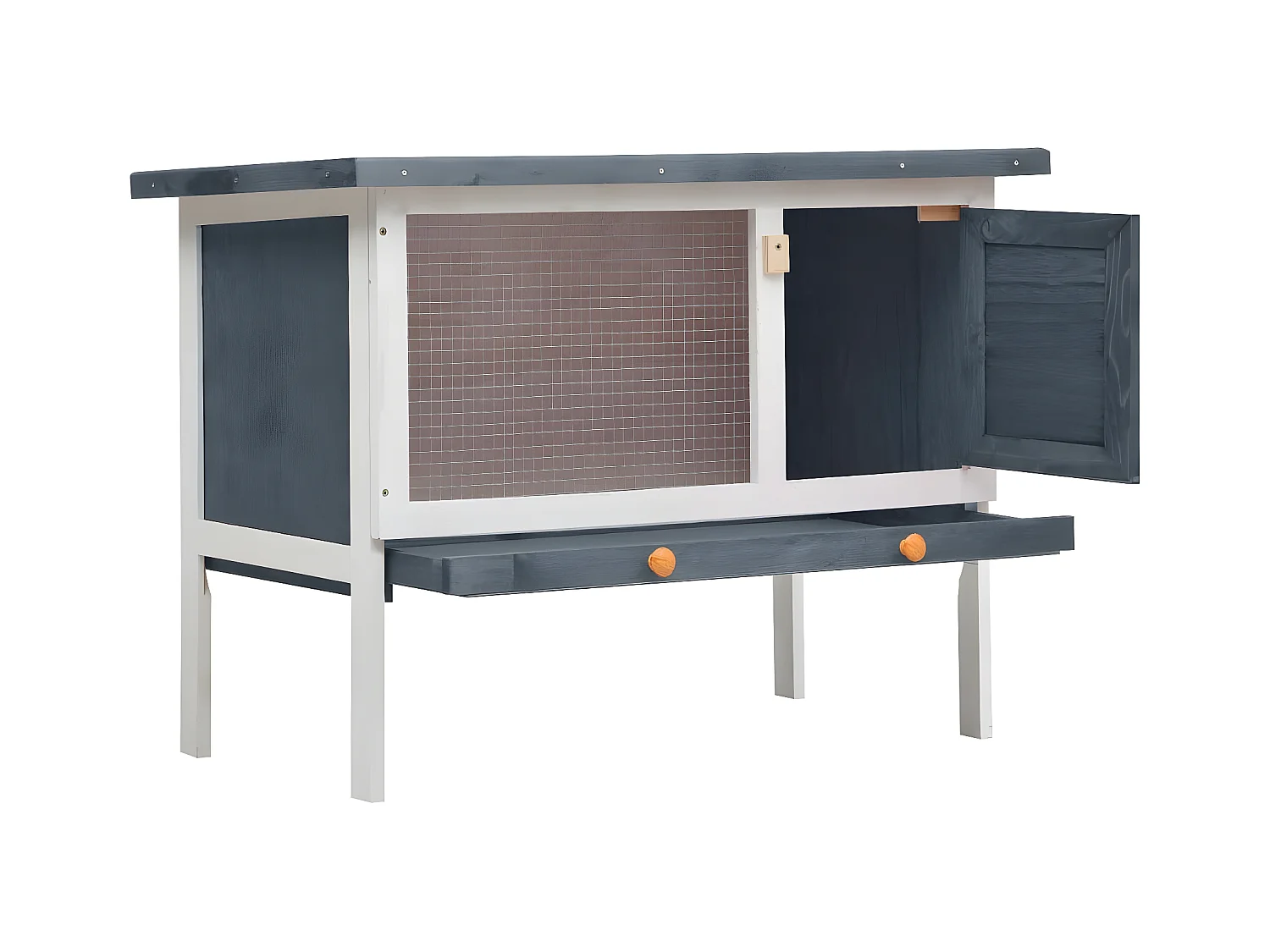 Clapier d'extérieur 1 niveau Gris Bois RG3Q34423