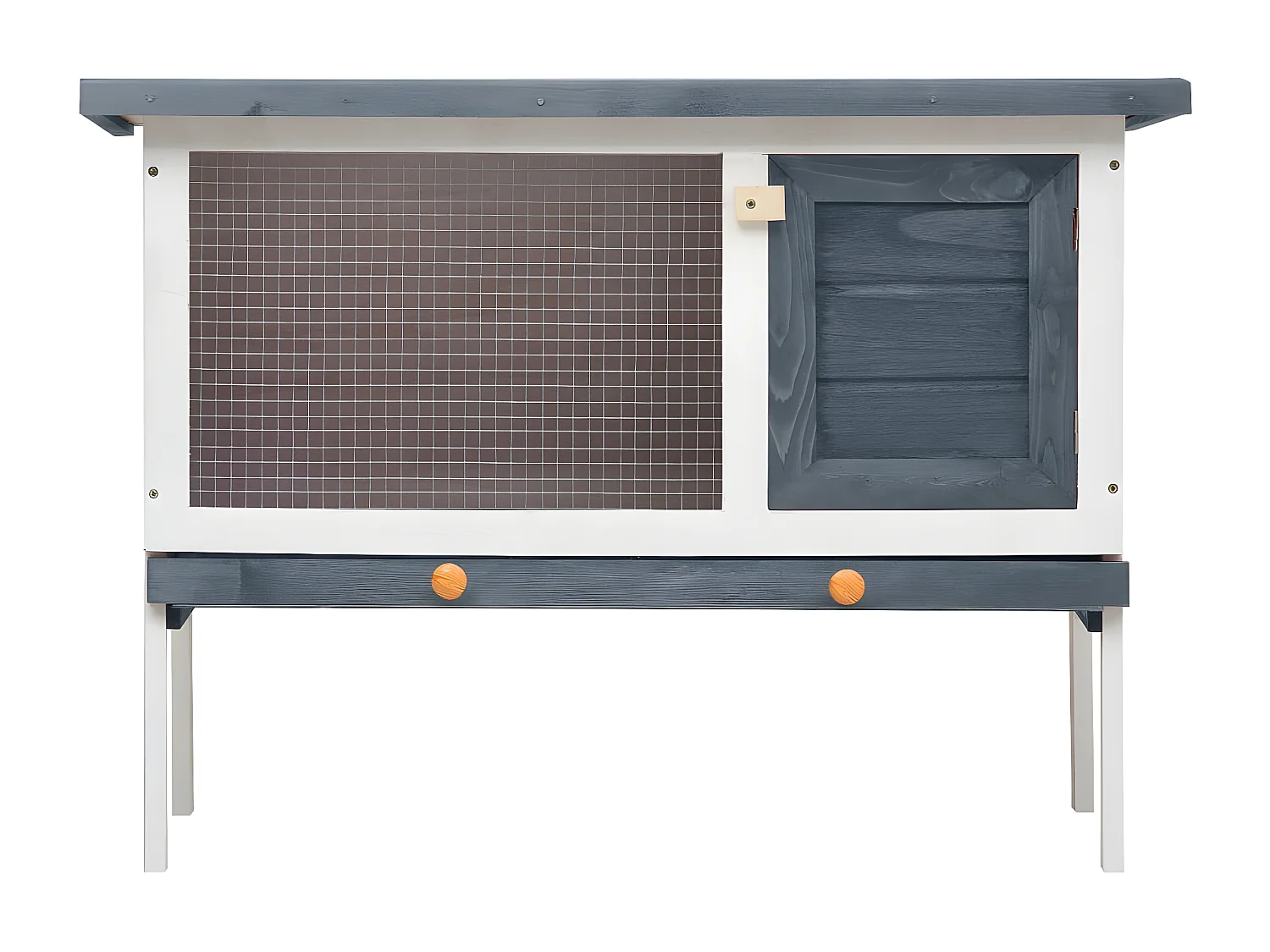 Jaula conejera de 1 piso madera gris ES567450