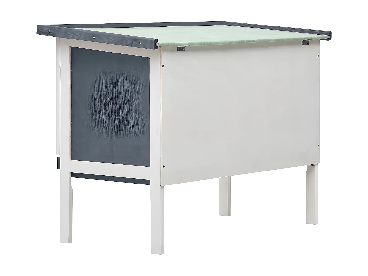 Jaula conejera de 1 piso madera gris ES567450