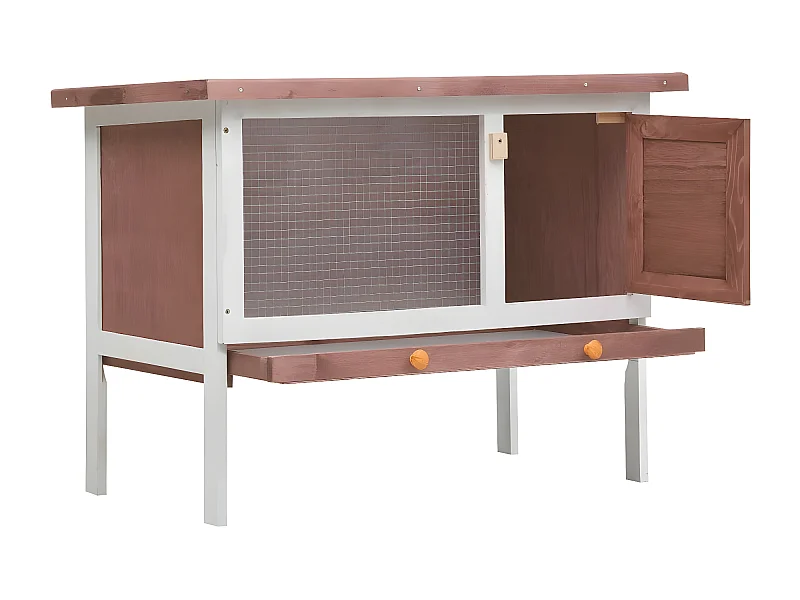 Clapier d'extérieur 1 niveau Marron Bois RG3Q36248