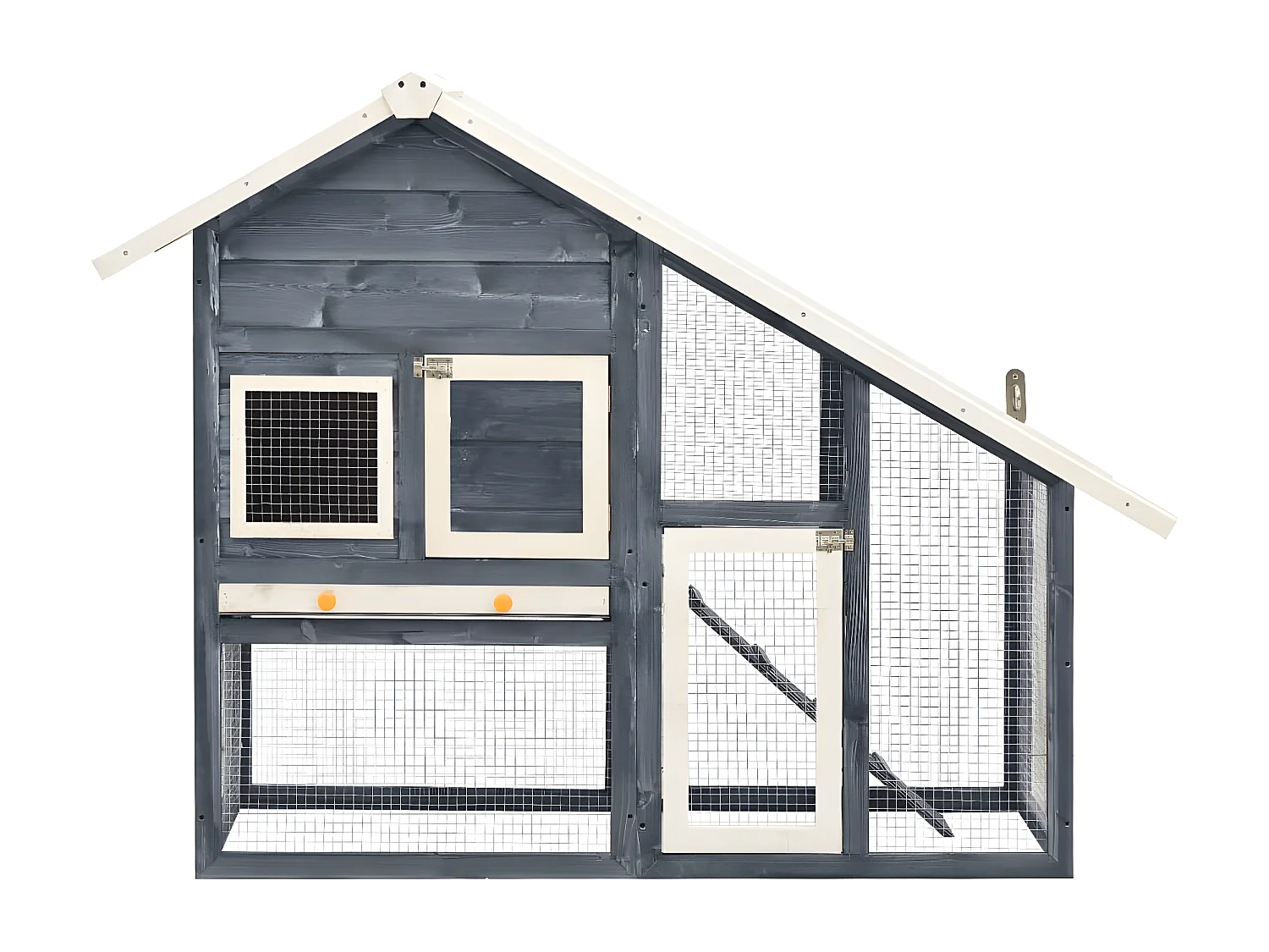 Coelheira 140x63x120 cm madeira abeto maciça cinzento e branco PT834252