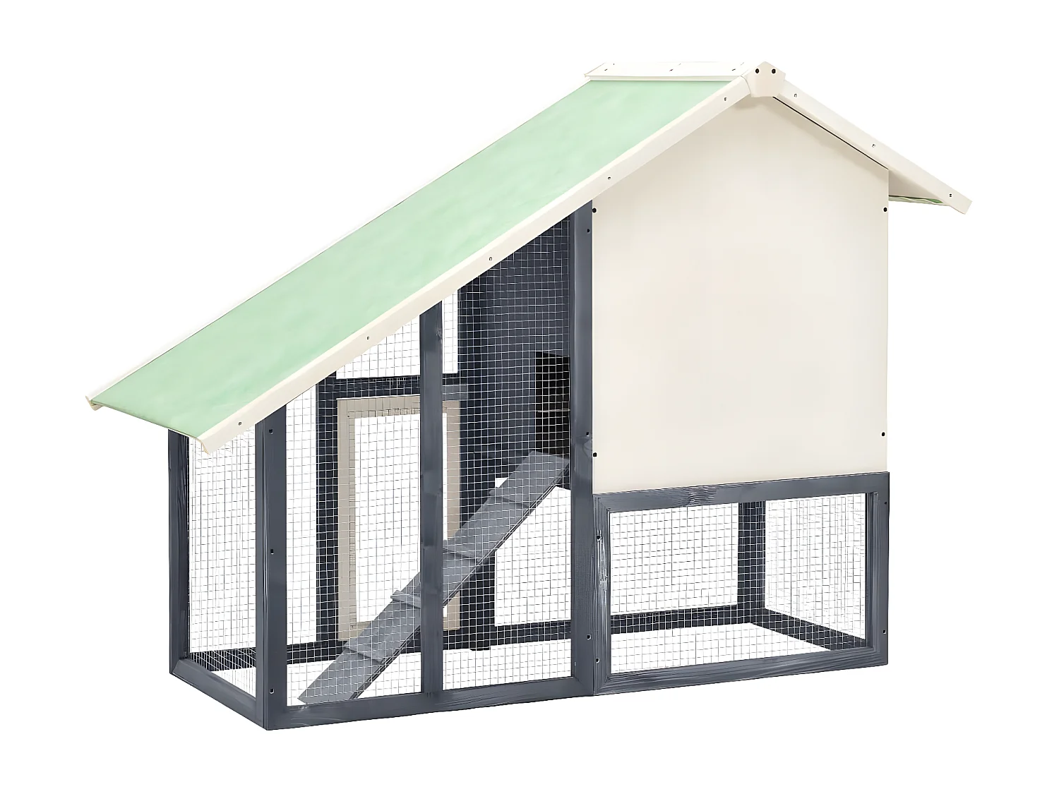 Coelheira 140x63x120 cm madeira abeto maciça cinzento e branco PT834252