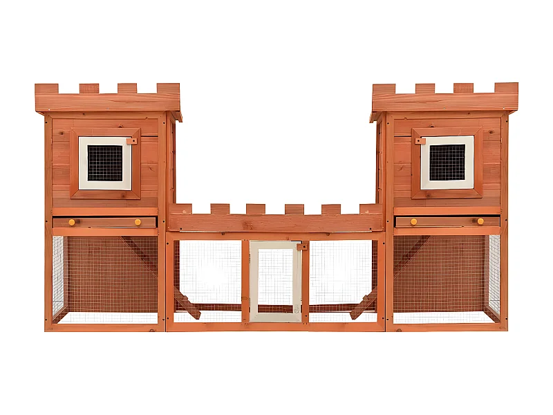 Clapier large d'extérieur avec maison double RG3Q67055