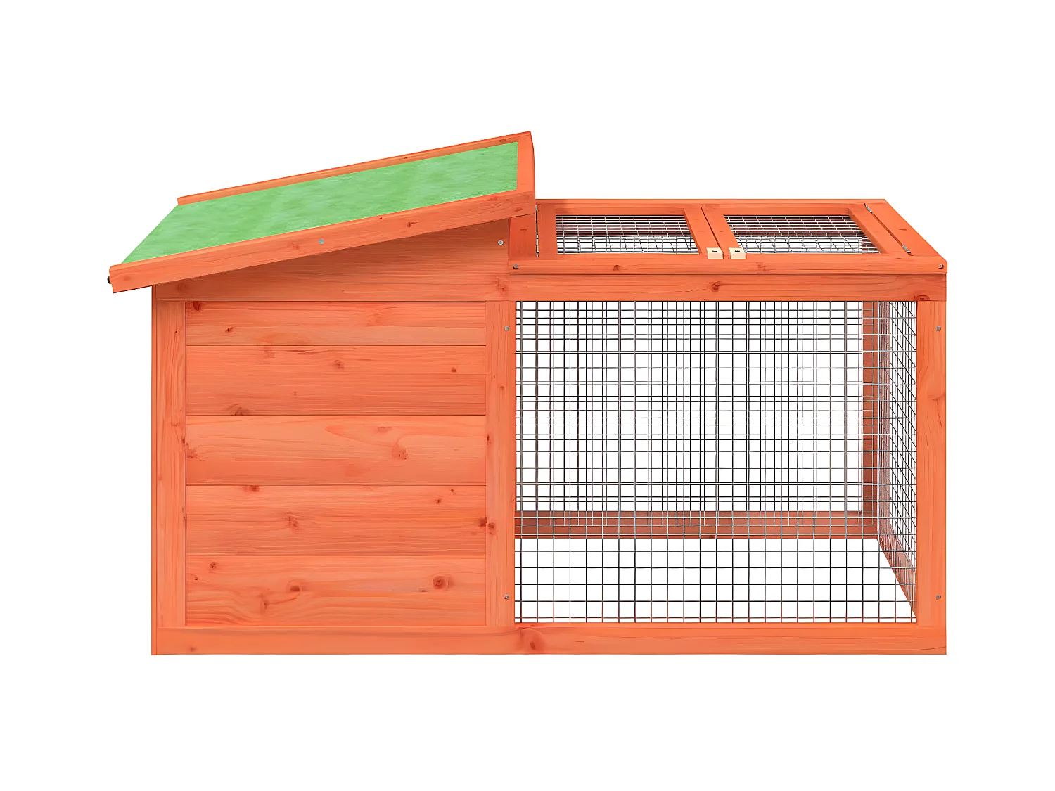 Conejera de madera maciza de pino marrón 100,5x54x55 cm ES503962