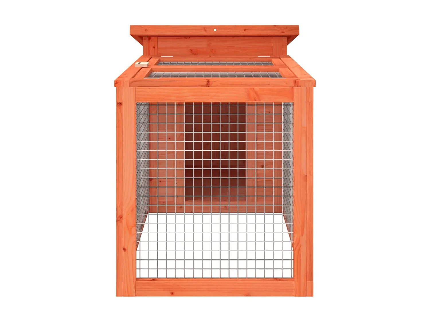 Conejera de madera maciza de pino marrón 100,5x54x55 cm ES503962