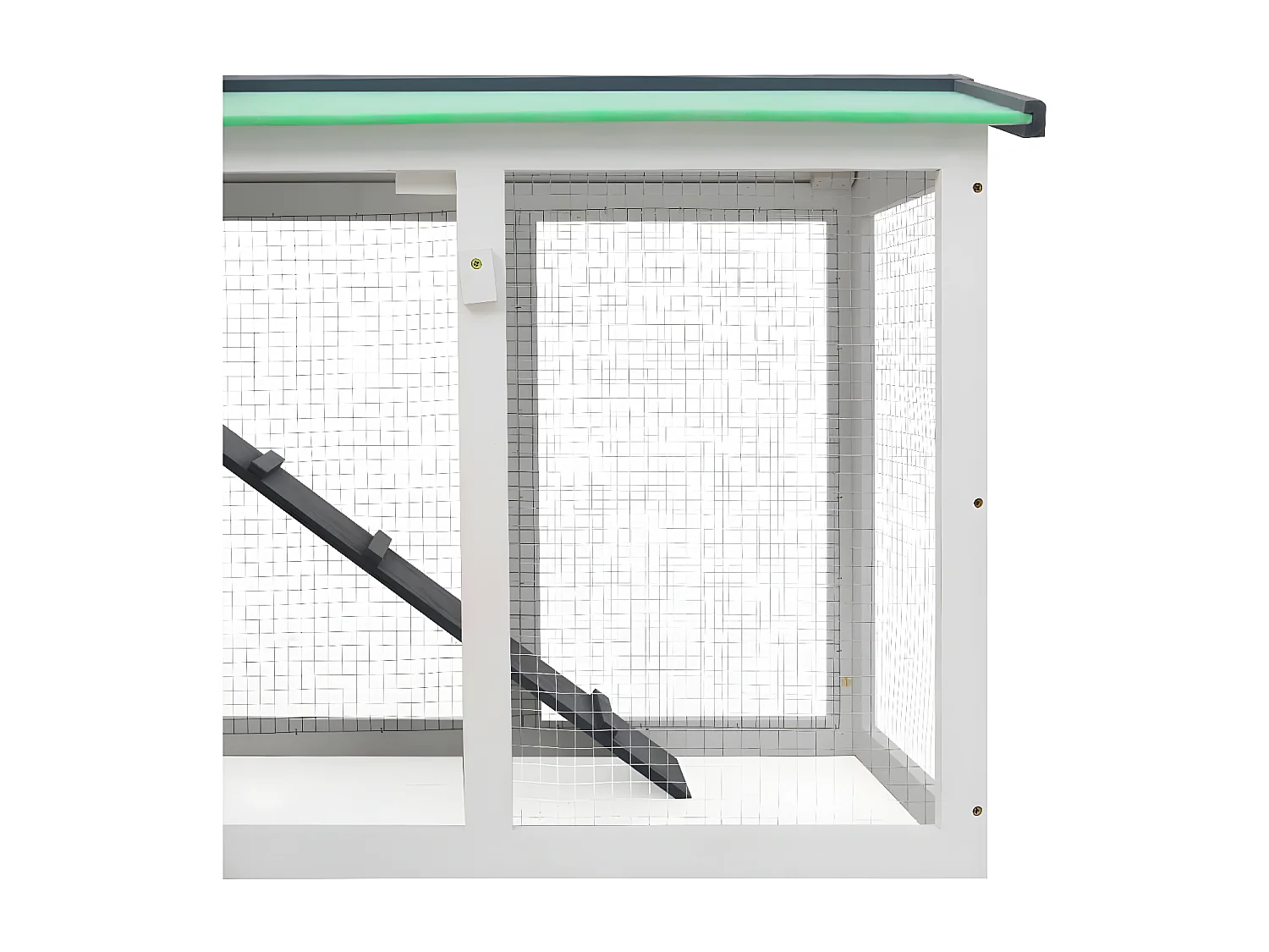 Coelheira exterior grande 145x45x84cm madeira cinzento e branco PT700143