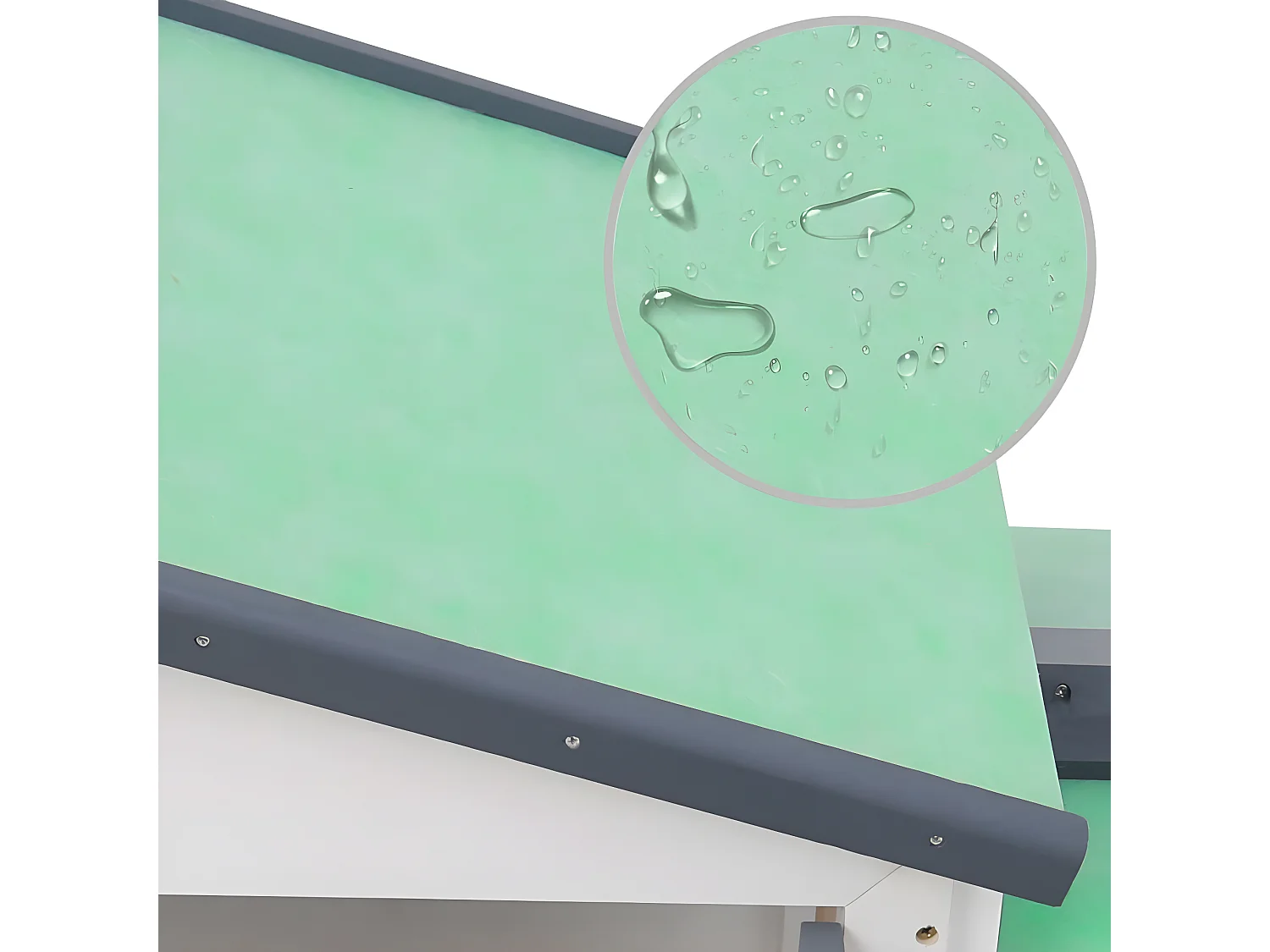 Coelheira exterior grande 145x45x84cm madeira cinzento e branco PT700143