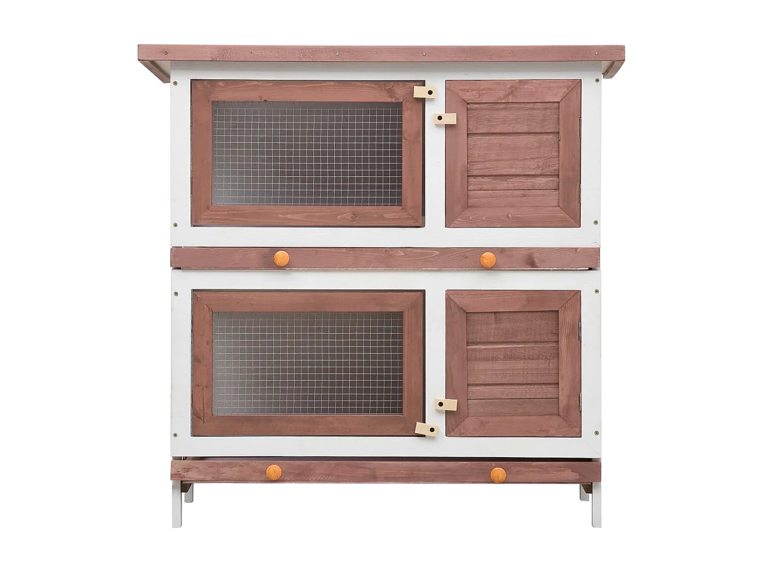 Clapier d'extérieur 4 portes Marron Bois RG3Q38212